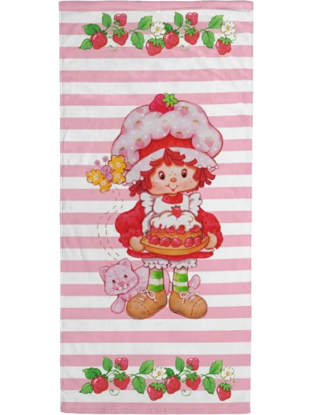Strawberry Shortcake Kids Bath Towel - 100% Cotton, 28x58, Perfect for Beach